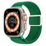 For Apple Watch Ultra 49mm Carbon Fiber Texture Snap Buckle Nylon Watch Band(Green)