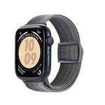 For Apple Watch SE 44mm Carbon Fiber Texture Snap Buckle Nylon Watch Band(Gradient Grey)