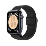For Apple Watch Series 2 38mm Carbon Fiber Texture Snap Buckle Nylon Watch Band(Black)