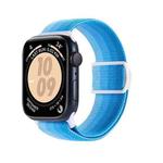 For Apple Watch 42mm Carbon Fiber Texture Snap Buckle Nylon Watch Band(Gradient Blue)