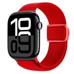 For Apple Watch Series 10 46mm Carbon Fiber Texture Snap Buckle Nylon Watch Band(Red)