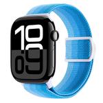 For Apple Watch Series 10 46mm Carbon Fiber Texture Snap Buckle Nylon Watch Band(Gradient Blue)