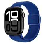 For Apple Watch Series 10 46mm Carbon Fiber Texture Snap Buckle Nylon Watch Band(Blue)