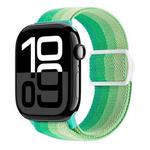 For Apple Watch Series 10 42mm Carbon Fiber Texture Snap Buckle Nylon Watch Band(Gradient Green)