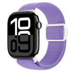 For Apple Watch Series 10 42mm Carbon Fiber Texture Snap Buckle Nylon Watch Band(Purple)