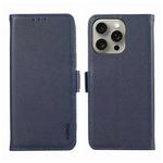 For iPhone 12 Pro ABEEL Side-Magnetic Litchi Pattern Leather RFID Phone Case(Blue)