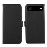 For iPhone 17 Air ABEEL Side-Magnetic Litchi Pattern Leather RFID Phone Case(Black)