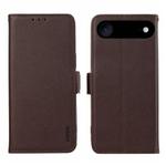 For iPhone 17 Air ABEEL Side-Magnetic Litchi Pattern Leather RFID Phone Case(Brown)