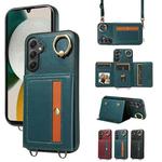 For Samsung Galaxy A34 5G Crossbodys Wallet Bag Ring Holder Leather Phone Case(Green)