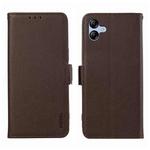 For Samsung Galaxy A04 ABEEL Side-Magnetic Litchi Pattern Leather RFID Phone Case(Brown)