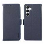 For Samsung Galaxy A14 4G/5G ABEEL Side-Magnetic Litchi Pattern Leather RFID Phone Case(Blue)