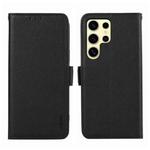 For Samsung Galaxy S21 Ultra 5G ABEEL Side-Magnetic Litchi Pattern Leather RFID Phone Case(Black)