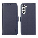 For Samsung Galaxy S22+ 5G ABEEL Side-Magnetic Litchi Pattern Leather RFID Phone Case(Blue)