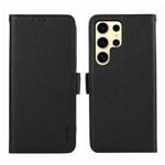 For Samsung Galaxy S22 Ultra 5G ABEEL Side-Magnetic Litchi Pattern Leather RFID Phone Case(Black)