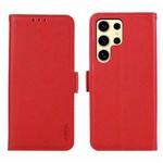 For Samsung Galaxy S23 Ultra 5G ABEEL Side-Magnetic Litchi Pattern Leather RFID Phone Case(Red)