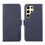 For Samsung Galaxy S23 Ultra 5G ABEEL Side-Magnetic Litchi Pattern Leather RFID Phone Case(Blue)