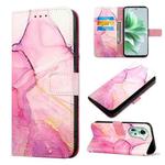 For OPPO Reno11 5G Global PT003 Marble Pattern Flip Leather Phone Case(Pink Purple Gold)