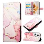 For OPPO Reno11 Pro 5G Global PT003 Marble Pattern Flip Leather Phone Case(Rose Gold)