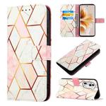 For OPPO Reno11 Pro 5G Global PT003 Marble Pattern Flip Leather Phone Case(Pink White)