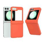 For Samsung Galaxy Z Flip6 5G 3 in 1 PC Frosted Full Coverage Phone Case with Hinge(Orange)