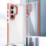 For Samsung Galaxy S24+ 5G Dual-Color Clear Acrylic Hybrid TPU Phone Case(Orange)