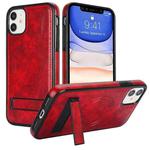 For iPhone 11 Retro Leather Invisible Stand MagSafe Phone Case(Red)