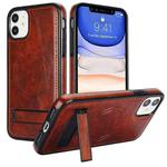 For iPhone 11 Retro Leather Invisible Stand MagSafe Phone Case(Brown)