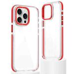 For iPhone 15 Pro Max Dual-Color Clear Acrylic Hybrid TPU Phone Case(Red)