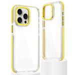 For iPhone 15 Pro Max Dual-Color Clear Acrylic Hybrid TPU Phone Case(Yellow)