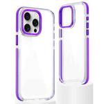 For iPhone 15 Pro Max Dual-Color Clear Acrylic Hybrid TPU Phone Case(Purple)