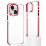 For iPhone 15 Plus Dual-Color Clear Acrylic Hybrid TPU Phone Case(Red)