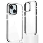 For iPhone 15 Plus Dual-Color Clear Acrylic Hybrid TPU Phone Case(Black)