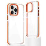 For iPhone 13 Pro Max Dual-Color Clear Acrylic Hybrid TPU Phone Case(Orange)