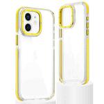 For iPhone 12 / 12 Pro Dual-Color Clear Acrylic Hybrid TPU Phone Case(Yellow)