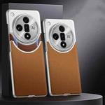 For OPPO Find X7 GKK Mortise-Tenon Connection Contrast Color Leather Shockproof Phone Case(Brown)