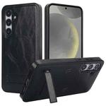For Samsung Galaxy S24+ 5G Retro Leather Invisible Stand MagSafe Phone Case(Black)