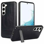 For Samsung Galaxy S23+ 5G Retro Leather Invisible Stand MagSafe Phone Case(Black)