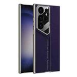 For Samsung Galaxy S23 Ultra 5G GKK Blade Ultra-thin Leather Full Coverage Phone Case(Purple)