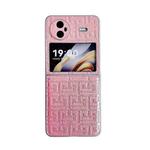 For vivo X Flip Pearlescent Paint Gradient Geometric Leather Phone Case(Pink)