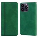 For iPhone 15 Pro Frosted Business Magnetic Horizontal Flip PU Phone Case(Green)