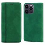 For iPhone 15 Pro Max Frosted Business Magnetic Horizontal Flip PU Phone Case(Green)