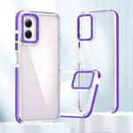 For Motorola Moto G Play 2024 Dual-Color Clear Acrylic Hybrid TPU Phone Case(Purple)