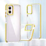 For Motorola Moto G Play 2024 Dual-Color Clear Acrylic Hybrid TPU Phone Case(Yellow)