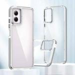 For Motorola Moto G Play 2024 Dual-Color Clear Acrylic Hybrid TPU Phone Case(Grey)