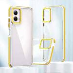 For Motorola Moto G Power 2024 Dual-Color Clear Acrylic Hybrid TPU Phone Case(Yellow)