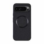 For Google Pixel 9 CD Magnetic Ring Cloth Texture PU Phone Case(Black)