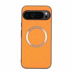 For Google Pixel 9 CD Magnetic Ring Cloth Texture PU Phone Case(Orange)