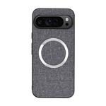 For Google Pixel 9 CD Magnetic Ring Cloth Texture PU Phone Case(Grey)