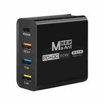 Ma-Ant 60W USB-C/Type-C+3 USB Multi-port Fast Charging Charger, Plug:EU Plug(Black)