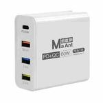 Ma-Ant 60W USB-C/Type-C+3 USB Multi-port Fast Charging Charger, Plug:EU Plug(White)